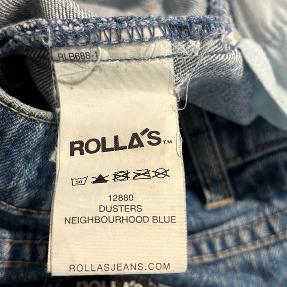 ROLLA’S Sz 28 High Rise Slim Light Was Blue Denim Jeans Classic 5 Pockets - Picture 10 of 11
